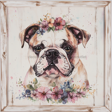 Dog Sign, English Bulldog Sign, DCO-12963, Sign For Wreath, 10x10